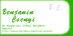 benjamin csenyi business card