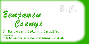 benjamin csenyi business card